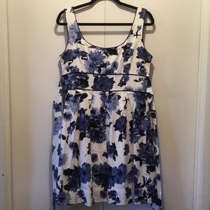 Blue and White Floral Dress